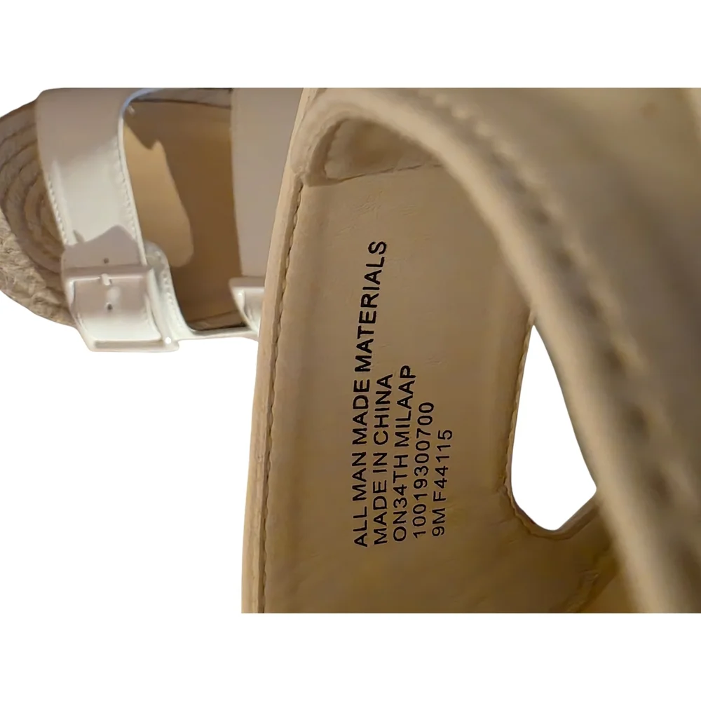 On 34th White Espadrille Slides